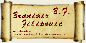 Branimir Filipović vizit kartica